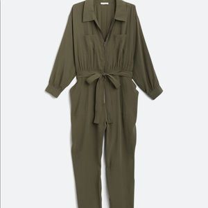 Zip front utility jumpsuit